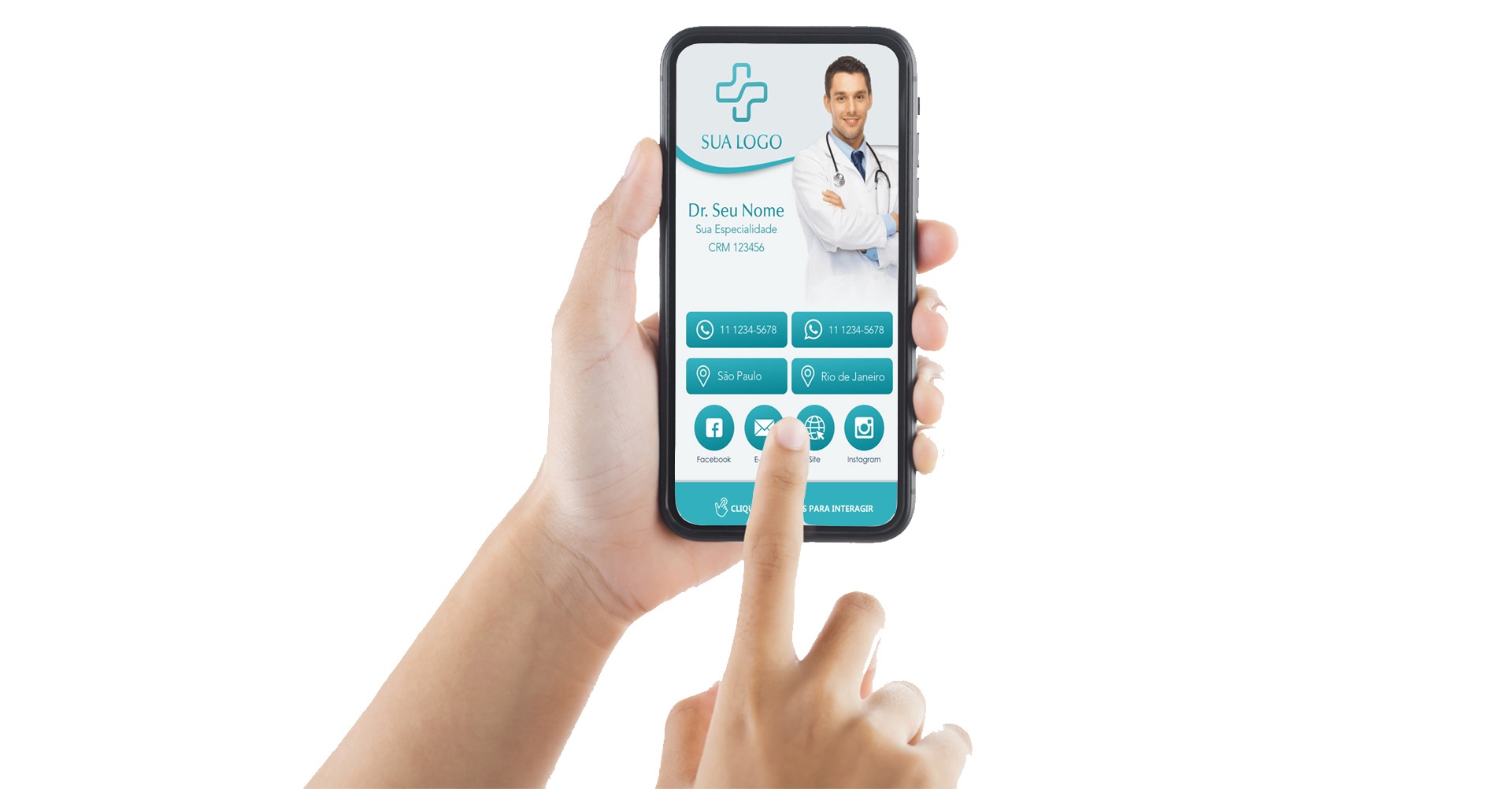 Cartão Digital Interativo para médicos, clínicas e profissionais da saude